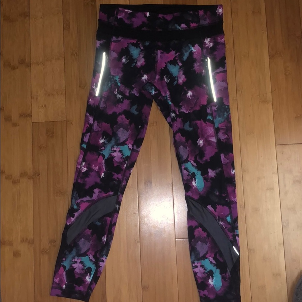 Lululemon Floral Print Mesh Leggings